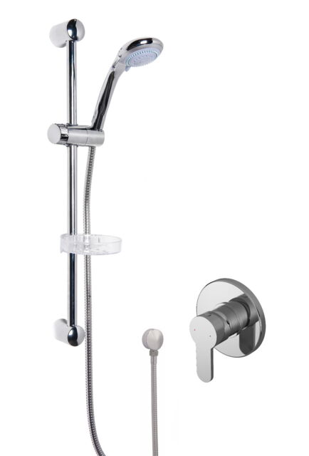 Balterley Contemporary Concealed Shower Valve Set Round - Manual Valve + Slide Rail Kit - ARVMV10