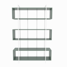 Decorotika Bruti Freestanding Metal Frame Bookcase 180 cm H x 120 cm W x 29,6 cm D Multi Silva Green and White 1