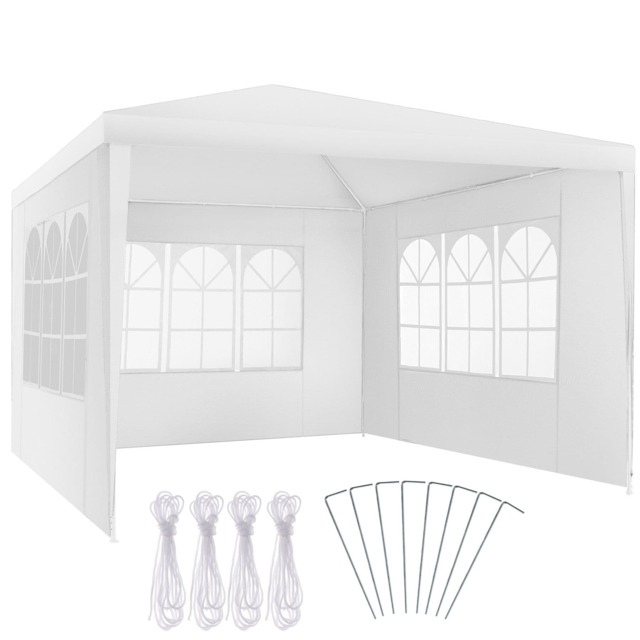 Gazebo Barinas with 3 side panels, water-resistant, 3x3m White white 300 x 300 x 250 cm 1