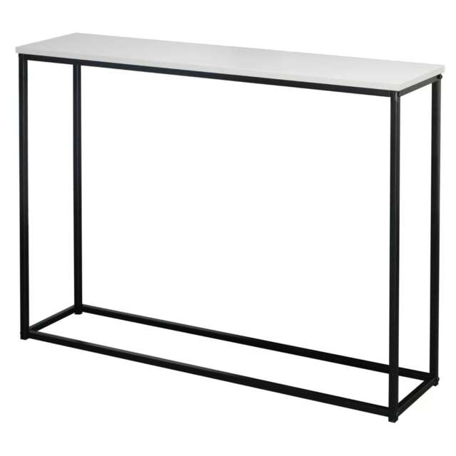 Freestanding Slim Hallway Console Table White White