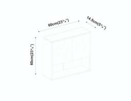 White 2 Half Door Bathroom Mirror Cabinet