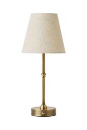 ValueLights Lowe Brushed Gold Rechargeable LED Portable Table Lamp Gold