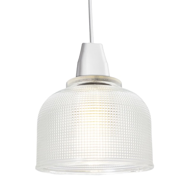 Modern Domed Transparent Etched Glass Pendant Lighting Shade - 15cm