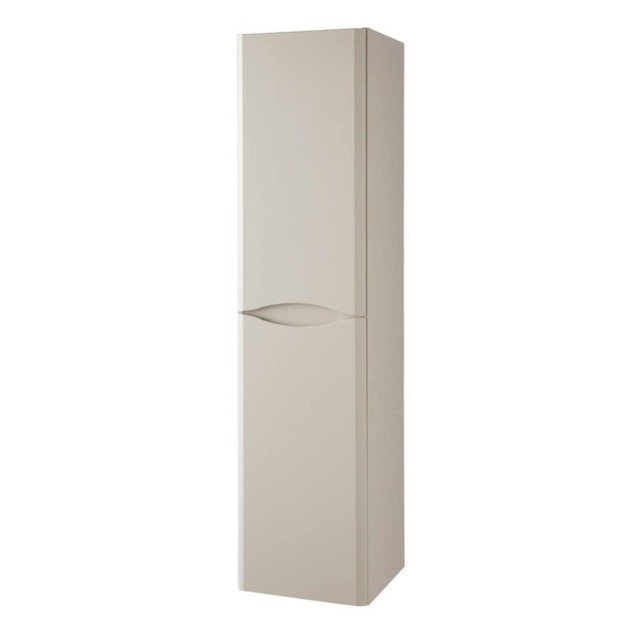 Bathroom Wall Hung 2-Door Tall Storage Unit 350mm Wide x 330mm Deep - Cashmere - (Arch) Grey Grey 1