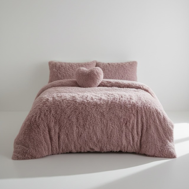 Super Fluffy Duvet Cover Ultra Soft, Cloud-Like Comfort Snug Sleep Pink Blush Pink King