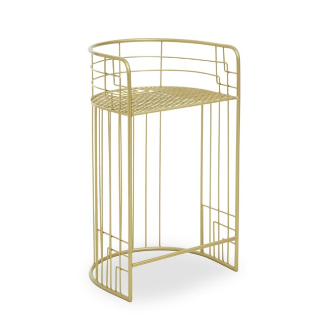 Orsina Modern Gold Finish Lounge Chair, U-Shaped Metallic Armchair, Accent Chair, Chair With Sleek Wireframe