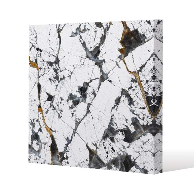 Black & Gold Marble (Canvas Print) / 90 x 90 x 4cm Multi
