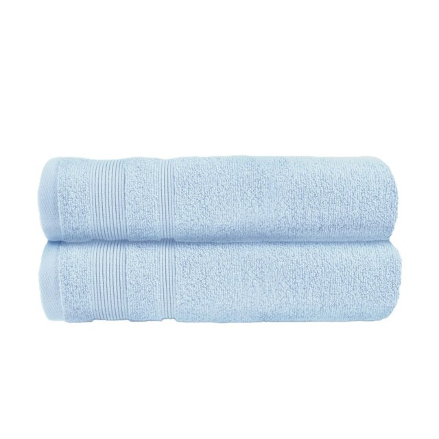 Luxury Zero Twist Egyptian Cotton Bath Towels 70 x 120cm - Pack of 2 Blue Baby Blue Bath towel