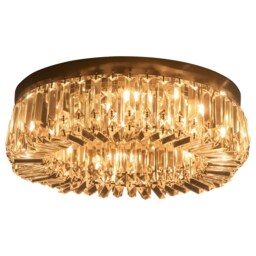 HOMCOM Crystal Ceiling Light Chandeliers for Living Room Bedroom Silver Tone