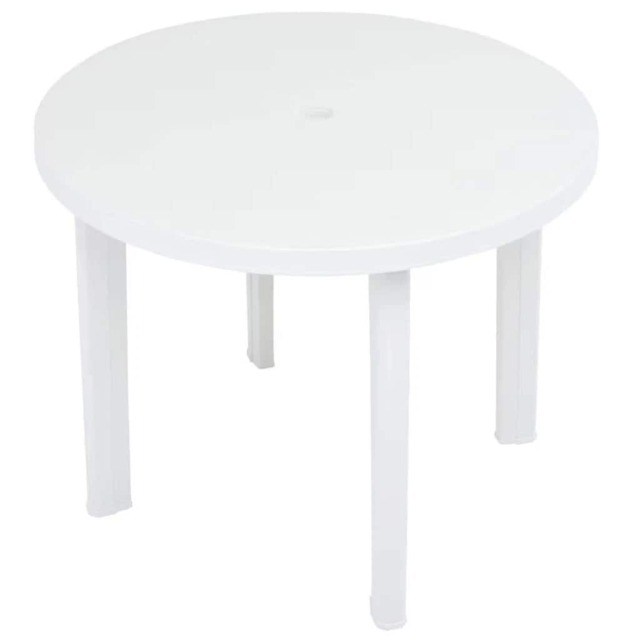 90cm Round Outdoor Bistro Drinks Table Plastic Garden Patio Dining Furniture