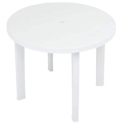 90cm Round Outdoor Bistro Drinks Table Plastic Garden Patio Dining Furniture