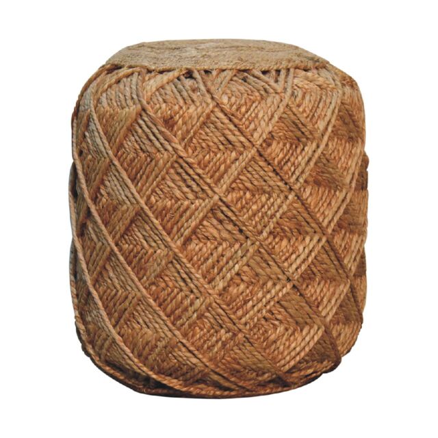 Artisan Furniture Jute Fiber Footstool Large Pattern