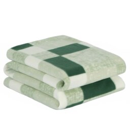 OHS Fleece Winter Check Throw, 120x150cm - Forest Green