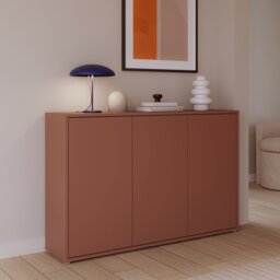 Alice Springs 3 Door Sideboard with Push-to-Open Doors in Terracotta