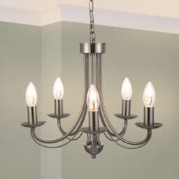 COSYLYTE Elmore 5 Light Traditional Classic Metal Pendant Light - Brushed Nickel Silver Brushed Nickel 1