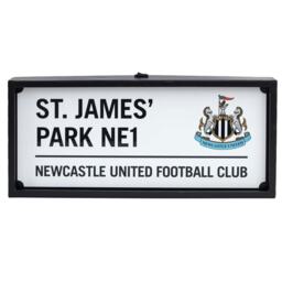 Newcastle United FC Metal LED Street Sign - White/Blue/Black - One Size
