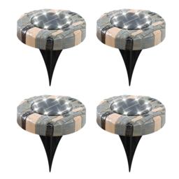 Pack of 4 Solar Stone Effect Decking Lights