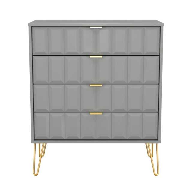 Metro 4 Drawer Chest of Drawers in Dusk Grey (Ready Assembled) Grey Dusk Grey