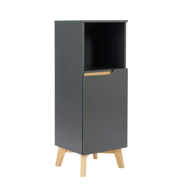 Bathroom Floor Cabinet Grey Storage Shelves Vanity Organiser Cupboard Furniture