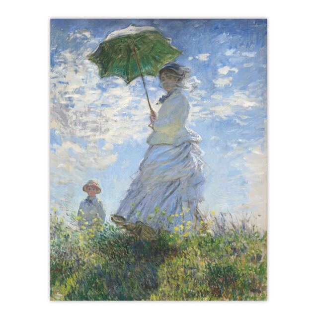 Madame Monet and Her Son Claude Monet Vintage Huge Wall Art Print 18X24 In