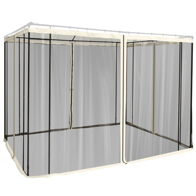 Outsunny 302 x 207cm Universal Replacement Gazebo Mesh Netting Screen Walls White
