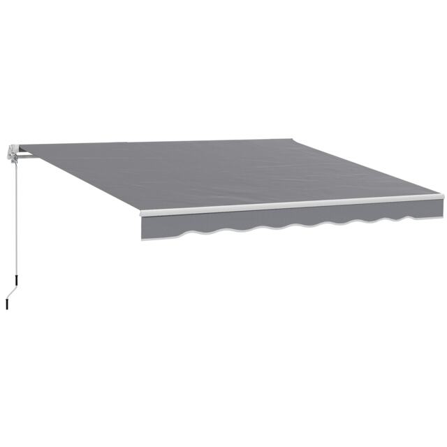 Outsunny Garden Sun Shade Canopy Retractable Awning, 2.5 x 2m Grey Dark Grey 1