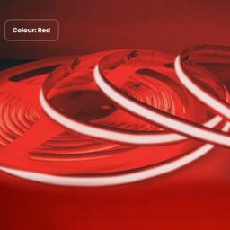24V COB LED Strip Lights with 320 LEDs M, 10W M, 800lm M, CRI 90-92, Red Colour