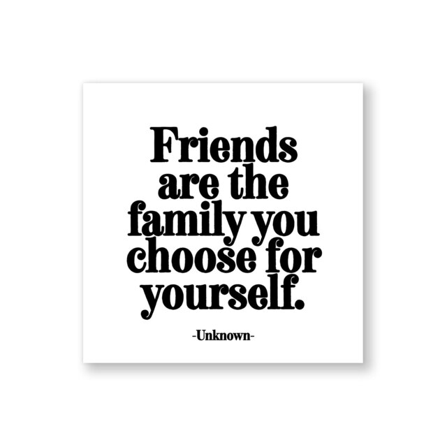 Quotable Inspirational Quote Fridge Magnet Friends Are The Family 9cm