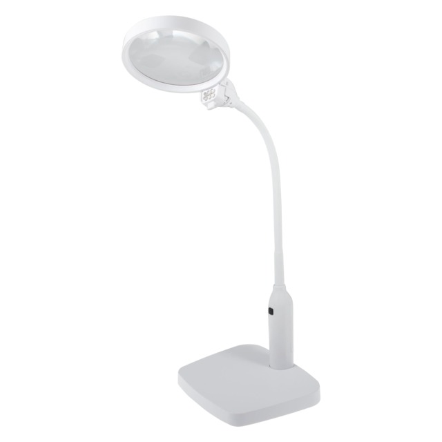 PURElite Multi-Use Magnifying Lamp - Rechargeable LED Table & Desk Lamp, 2 Magnifiers 1.8x & 3x for Reading & Crafts
