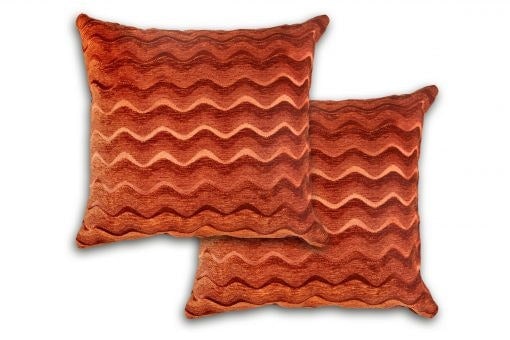 Waves Cushion Cover 43cm x 43cm Terracotta Orange Orange