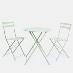 OHS 3PC Metal Patio Bistro Set Outdoor Garden Table Chair Green Sage