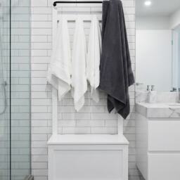 Karlstad Bathroom Storage and Coat Hook Cabinet in Classic White