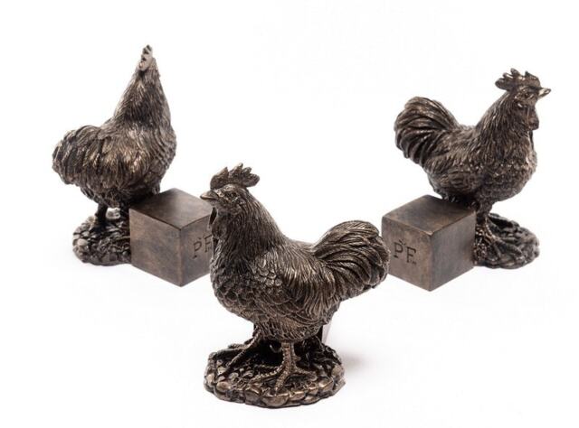 Buff Orpington Chicken Plant Pot Feet - Set of 3 - L6.7 x W7 x H9.5 cm Brown