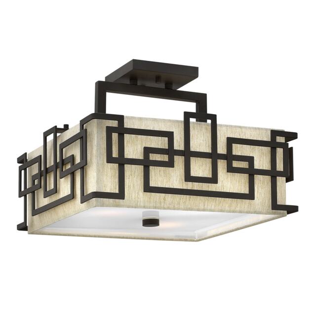 Lanza 3 Light Semi Flush Ceiling Light Oil Rubbed Bronze, E27