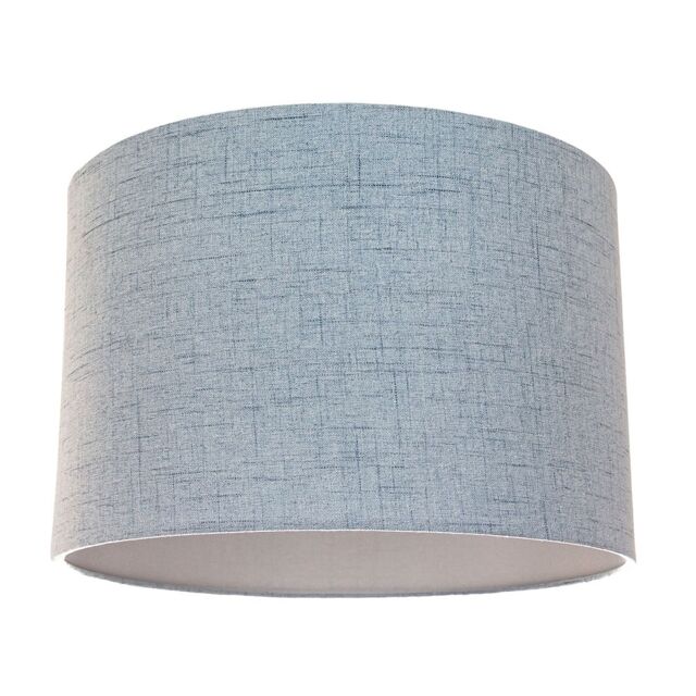 Contemporary and Sleek Blue Textured Linen Fabric Drum Lamp Shade 60w Maximum Blue Blue 1