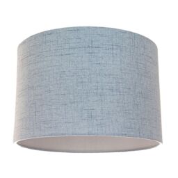 Contemporary and Sleek Blue Textured Linen Fabric Drum Lamp Shade 60w Maximum Blue Blue 1