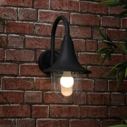 ValueLights Modern IP44 Rated Outdoor Black Fishermans Style Wall Light Lamp