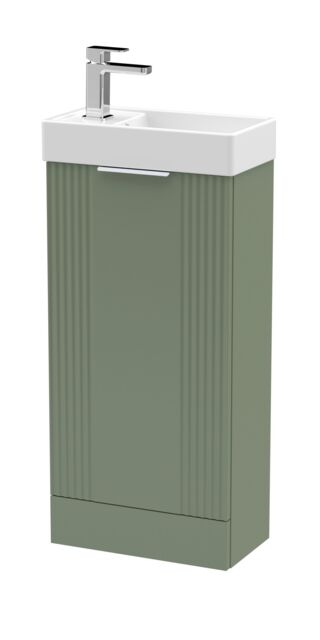 Balterley Retro Floor Standing 1 Door Cloakroom Vanity Basin Unit Green Satin Green 1