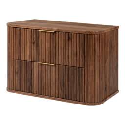Elegance Glamour Style 2 Drawer Bathroom Vanity Cabinet 80cm - Walnut Brown California Wallnut