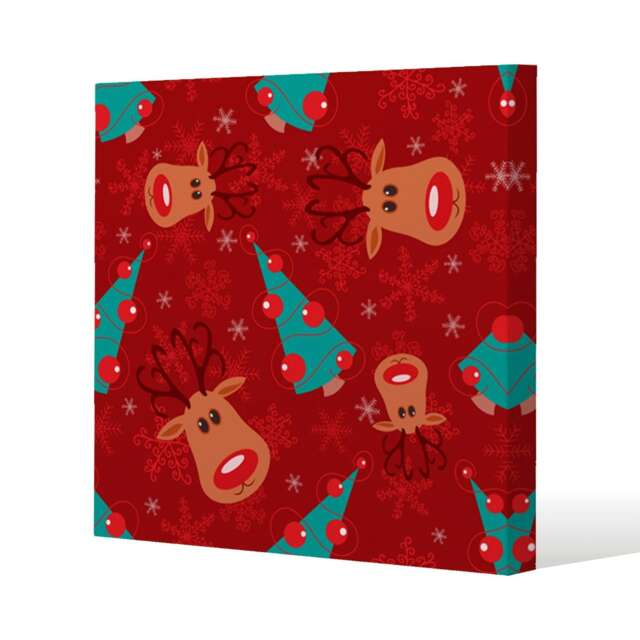 Reindeer and tree pattern (canvas) Cream