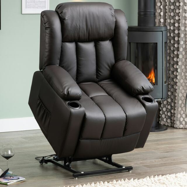 Sheridan Dual Motor Electric Riser Recliner with Massage and Heat - Brown