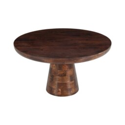 Monco Dark Mango Wood Round Coffee Table Brown