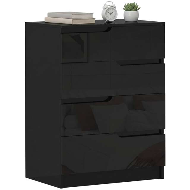 HOMCOM 4 Drawer Chest of Drawers for Bedroom, 60 x 40 x 85cm, Black