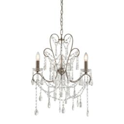 Berkley Chandeliers Aged Silver Paint, Clear Cut Glass, 3x E14