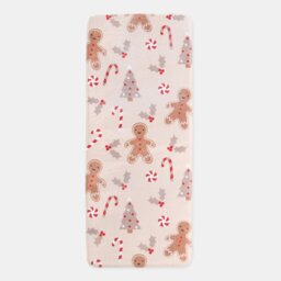 OHS Christmas Gingerbread Man Non Slip Decorative Hallway Runner Rug Mat Cream Natural