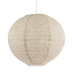 Modern Natural Linen Fabric Oatmeal Spherical Pendant Lighting Shade Cream Taupe 1