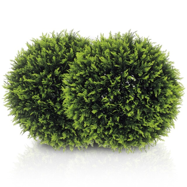 HOMCOM Set of 2 Artificial Plant Topiary Balls, UV-protected Fake Decorative Plants, FauPlants for Home Indoor Outdoor Decor, 45cm, Green