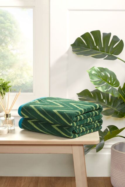 Helix Cotton Bath Towels Set Of 2 Green Bath towel 2