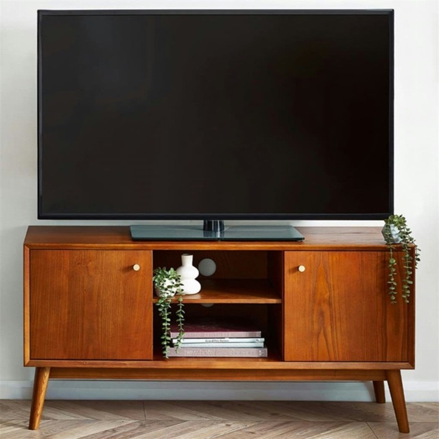 Classic Cherry Ash 2 Door Media Unit Brown One Size 1
