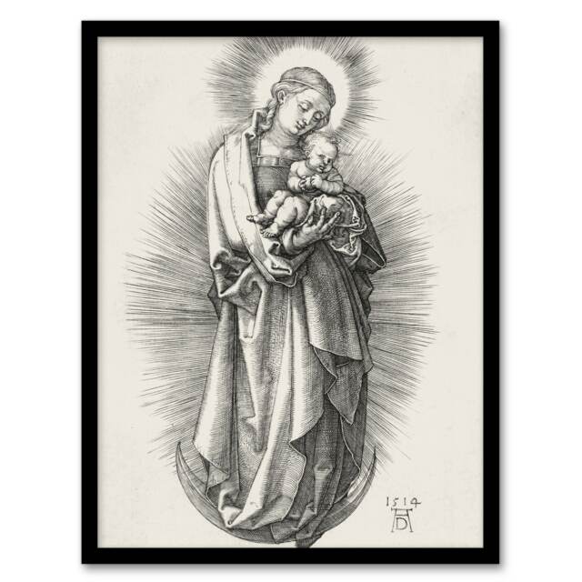 Albrecht Durer The Virgin on a Crescent Moon Framed Wall Art Picture Print A3